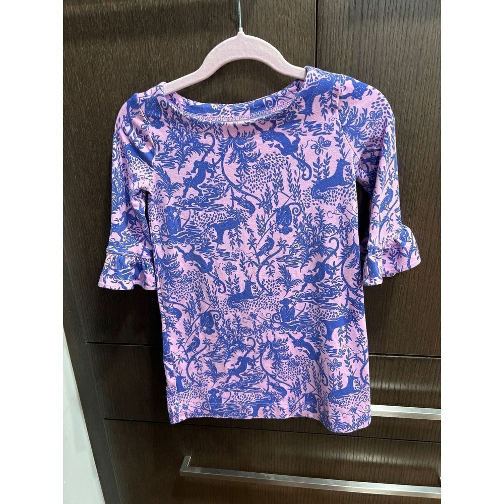 Lilly Pulitzer Girls Mini Sophie Ruffle Dress Safari‎ As I Can See Animals 2-3